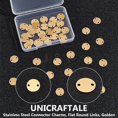 50Pcs Ion Plating(IP) 304 Stainless Steel Connector Charms STAS-UN0054-30-1