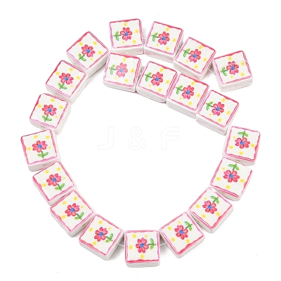 Printed Handmade Porcelain Beads PORC-G016-04A-1