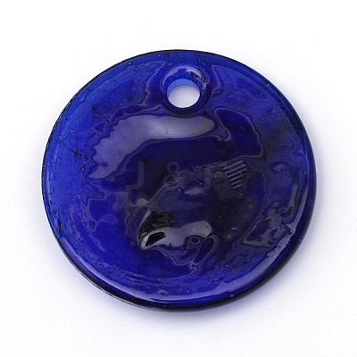 Handmade Evil Eye Lampwork Pendants X-LAMP-R134-25mm-01-1