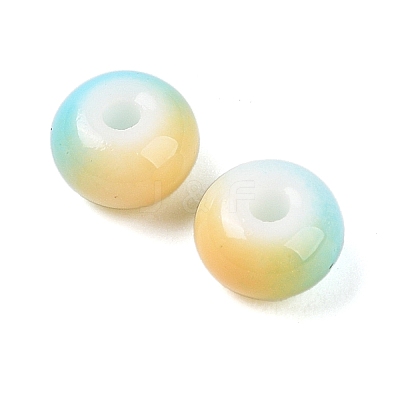 Opaque Spray Painted Glass Beads GLAA-G118-01-1