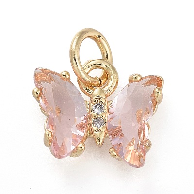Brass Micro Pave Clear Cubic Zirconia Pendant ZIRC-P079-B01-13-1
