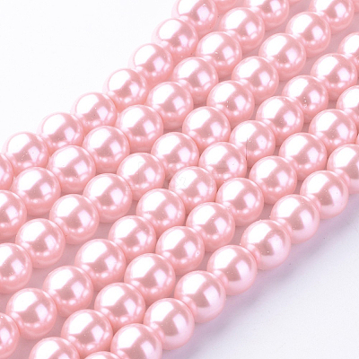 Baking Paint Pearlized Glass Pearl Round Bead Strands HY-Q003-10mm-53-1