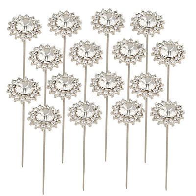 16Pcs Alloy Crystal Rhinestone Head Pins FIND-SP0004-63S-1