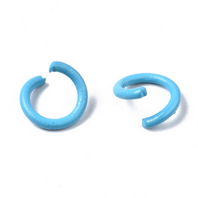 Spray Painted Iron Open Jump Rings X-IFIN-T017-04B-1