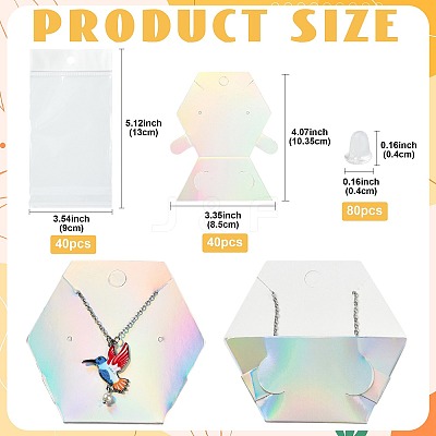 40Pcs Paper Jewelry Display Cards CDIS-FS0001-32D-1
