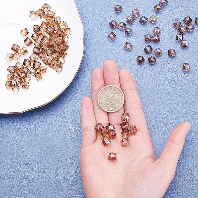 Two Tone Transparent Spray Painted Acrylic Bead X-ACRP-T005-26A-1