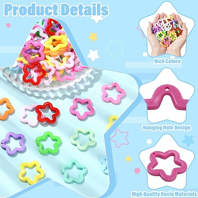 50Pcs Opaque Acrylic Pendants MACR-YW0004-36-1