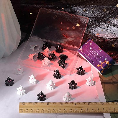 24Pcs 2 Colors Spray Painted Alloy Enamel Pendants FIND-SC0004-89-1