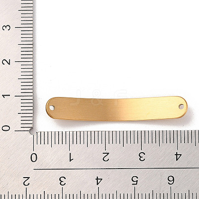 304 Stainless Steel Brushed Curved Rectangle Connector Charms STAS-R222-03G-1