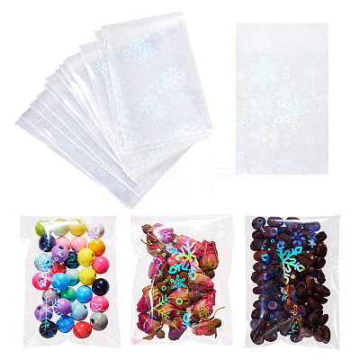 50Pcs Double Face Laser Rectangle PE Cellophane Bags ABAG-TAC0013-14A-1