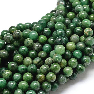Natural West African Jade Round Beads Strands G-P075-03-8mm-1