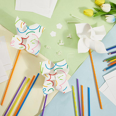 Paper & PVC Blank DIY Pinwheels Craft for Kids Art and Craft FIND-CP0003-26A-1