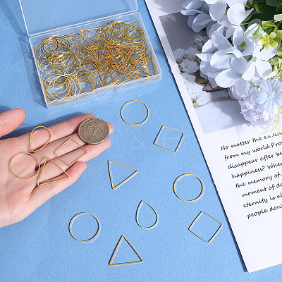 120Pcs 4 Styles Brass Linking KK-SP0002-15B-1