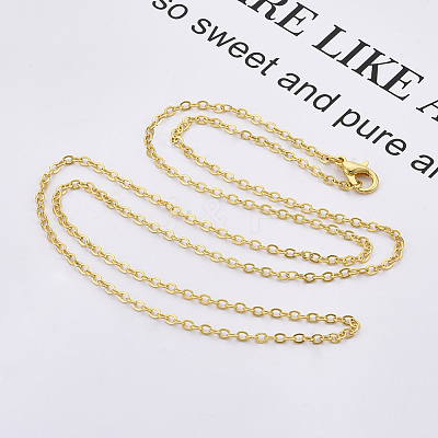 Brass Cable Chains Necklaces X-MAK-N029-01G-1