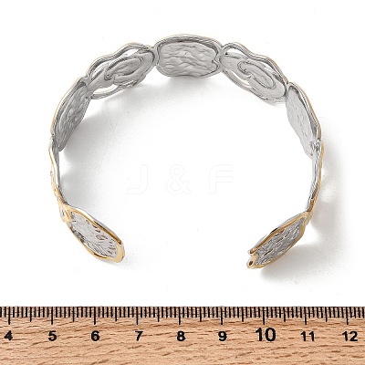 Hammered 304 Stainless Steel Cuff Bangles for Women LS-BJEW-P371-01B-1