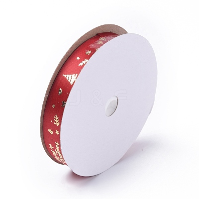 20 Yards Christmas Printed Polyester Satin Ribbon SRIB-P021-B01-1