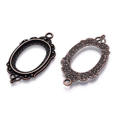 Zinc Alloy Link Cabochon Settings X-PALLOY-WH0001-35R-1