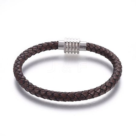 Leather Braided Cord Bracelets BJEW-E352-21P-1