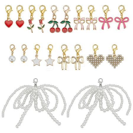 10 Styles Alloy Enamel/Rhinestone/Resin Imitation Pearl Shoe Charms AJEW-OC0015-30-1