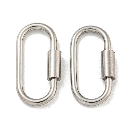 Non-Tarnish 304 Stainless Steel Screw Carabiner Lock Charms STAS-C092-01A-P-1