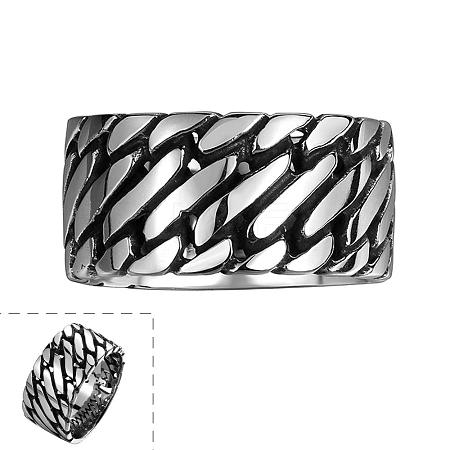 Punk Rock Style 316L Surgical Stainless Steel Hollow Wide Band Rings for Men RJEW-BB06652-11-1