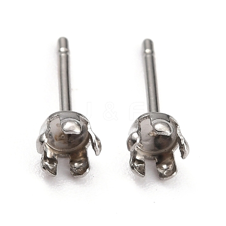 304 Stainless Steel Stud Earring Settings X-STAS-B004-06P-1