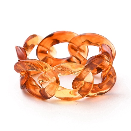 Acrylic Curb Chains Finger Rings RJEW-JR00311-05-1