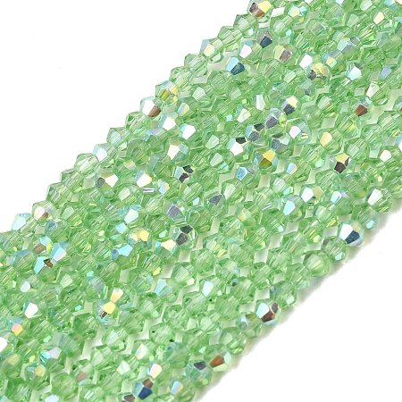 AB Color Plated Transparent Glass Beads Strands GLAA-G127-01G-1