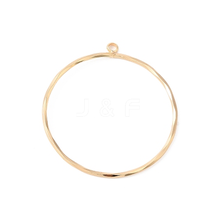 Brass Open Back Bezel Pendants KK-O144-22G-1