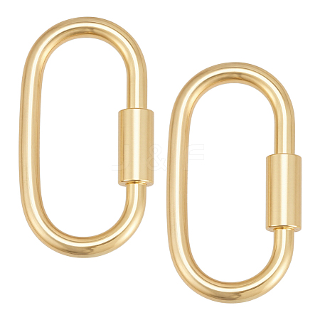 2Pcs 925 Sterling Silver Locking Carabiner STER-BC0003-93-1