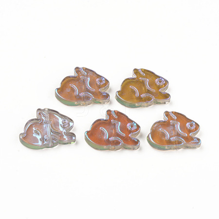 Electroplate Transparent Glass Beads GLAA-Q092-03-B02-1