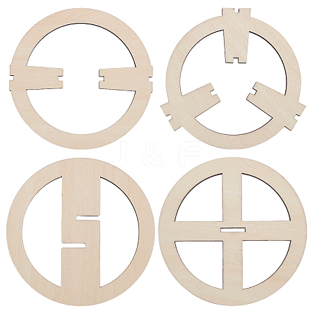 2 Sets Plywood Candle Wick Holders AJEW-BC0007-87B-1
