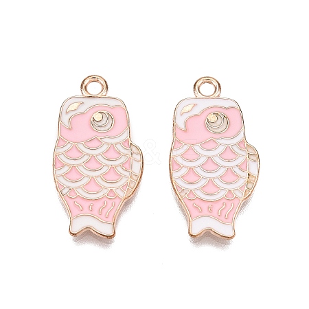 Light Gold Plated Alloy Enamel Pendants PALLOY-N176-27C-RS-1