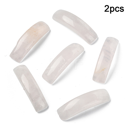 2Pcs Natural Rose Quartz Connector Charms G-YW0002-72D-1