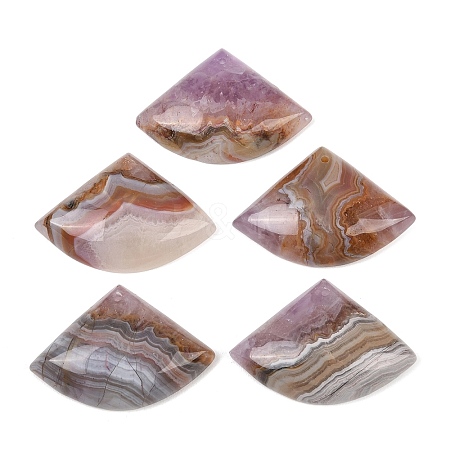 Natural Amethyst Lace Agate Pendants G-K381-08-1