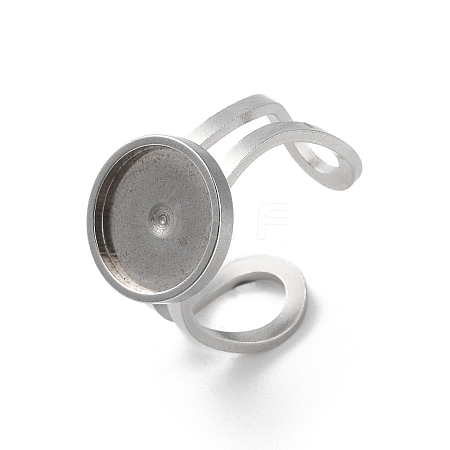 Tarnish Resistant 201 Stainless Steel Pad Ring Settings STAS-K278-07B-P-1