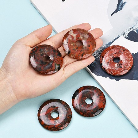 Natural Brecciated Jasper Pendants G-C220-F02-50mm-1