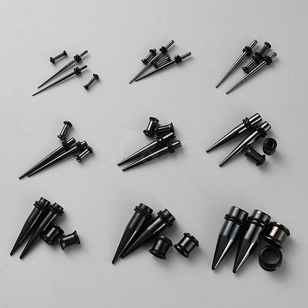 1Set 304 Stainless Steel Ear Plugs Gauges EJEW-BBC0001-70C-1
