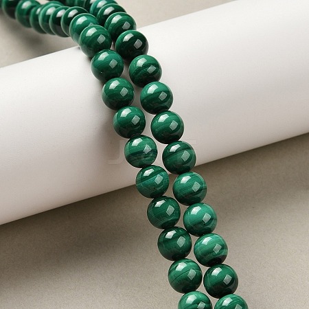 Natural Malachite Beads Strands G-A271-A01-8mm-1