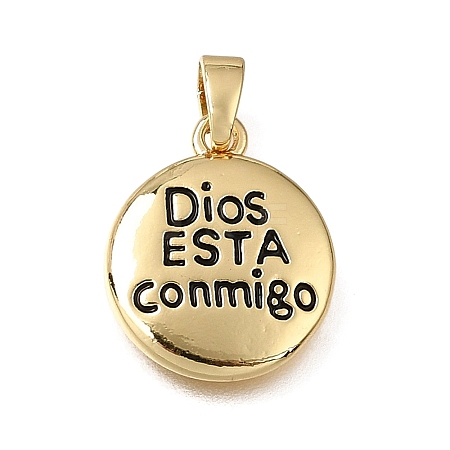 Brass with Black Enamel Pendants X-KK-CBAA632-35G-1