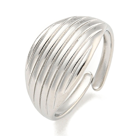 Non-Tarnish 304 Stainless Steel Wide Cuff Finger Rings for Women RJEW-P114-10P-1