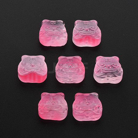 Two Tone Transparent Spray Painted Glass Beads GLAA-T022-22-C05-1