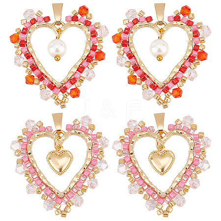 8Pcs 2 Styles Alloy Pendants PALLOY-GO00027-1