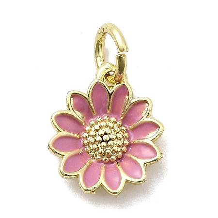 Brass Enamel Pendants KK-P338-19G-04-1