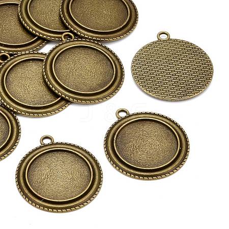 Vintage Tibetan Style Alloy Pendant Cabochon Bezel Settings TIBEP-M018-139AB-NF-1