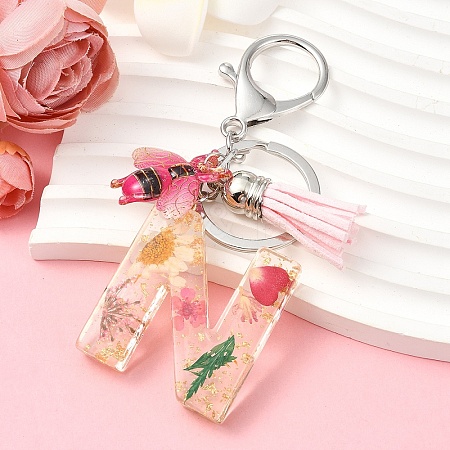 Resin & Acrylic & Faux Suede Tassel Keychain KEYC-YW00125-14-1