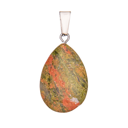 Natural Unakite Pendants PW-WGF34F4-13-1