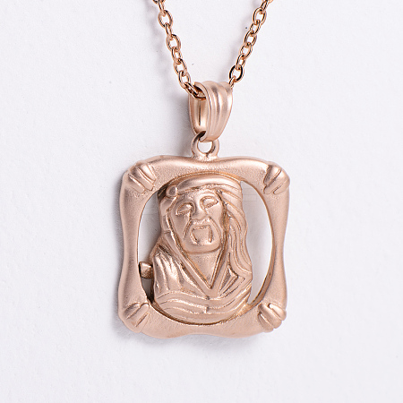 Vintage Punk Religious Jesus Stainless Steel Pendant Necklaces for Men Women UE8533-1