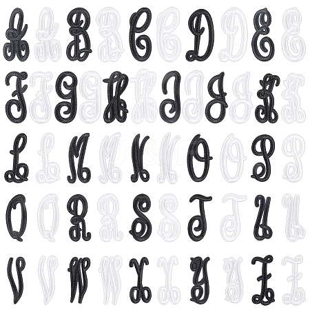 52Pcs 2Bags 2 Colors Computerized Embroidery Cloth Iron On/Sew On Patches DIY-FG0009-86-1