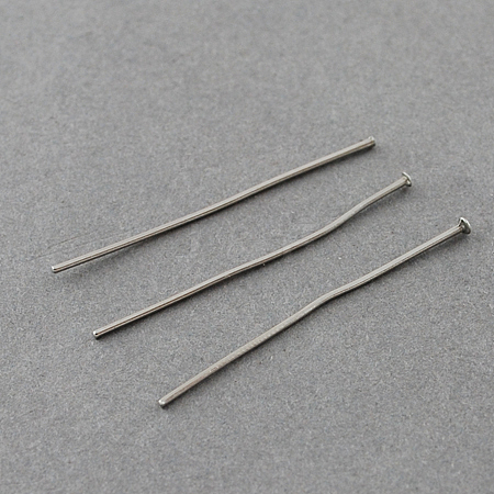 304 Stainless Steel Flat Head Pins X-STAS-R046-35mm-1